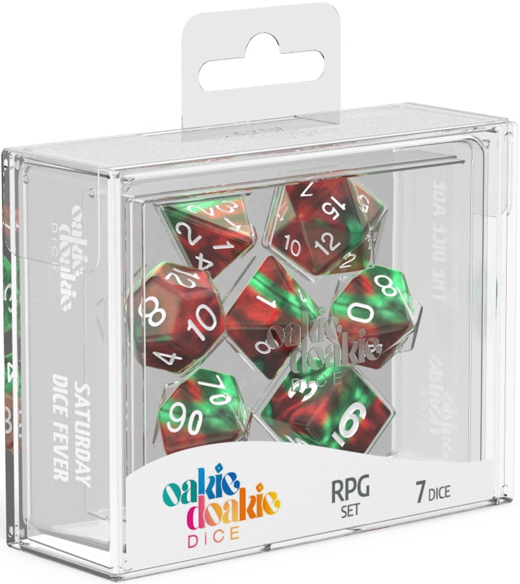 Set de zaruri Oakie Doakie - Dice RPG Set: Gemidice - Bloody Jungle (7 bucati)