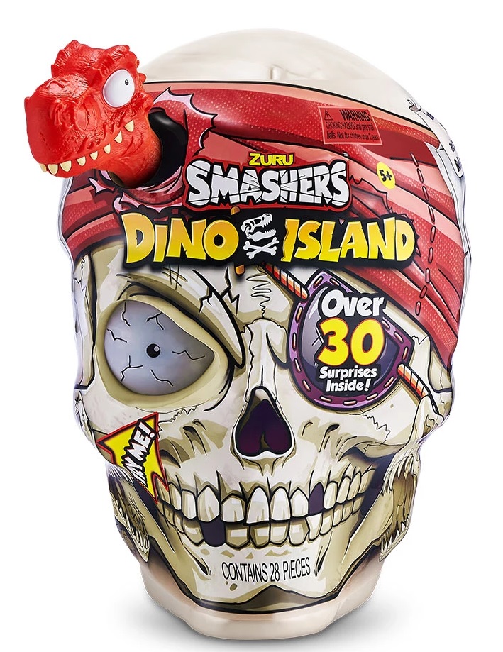 Set Zuru Smashers - Dino Island: craniu uriaș, dinozaur roșu