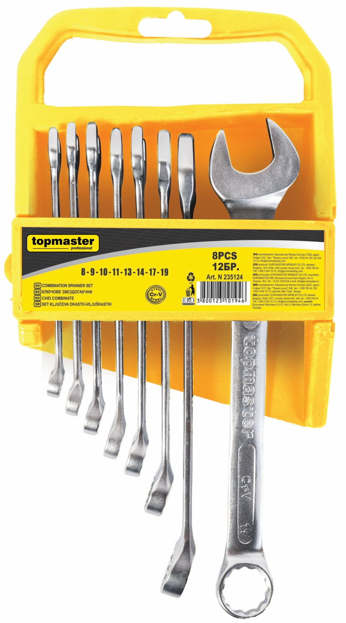 Set de chei fixe inelare tip stea Top Master - Pro, 8-19 mm, 8 buc