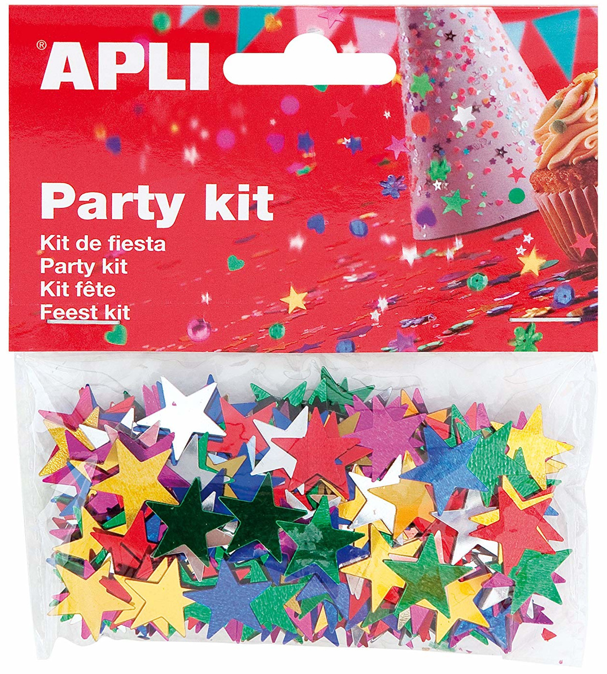 Set confetti APLI - Stele, multicolore, 15 mm