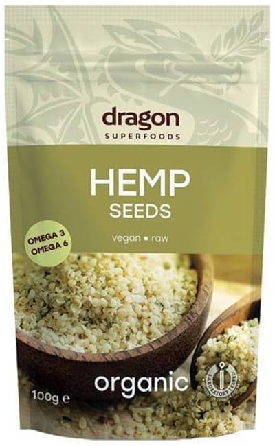 Semințe de cânepă decorticate, 100 g, Dragon Superfoods