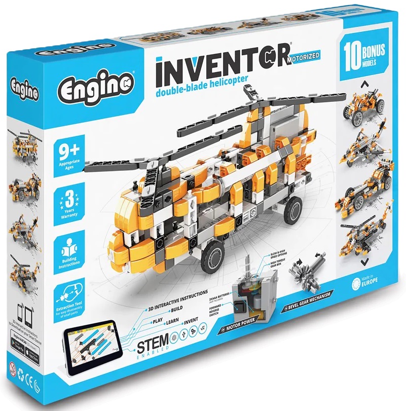 Constructor 10 în 1 Engino Creative - Elicopter cu motor electric