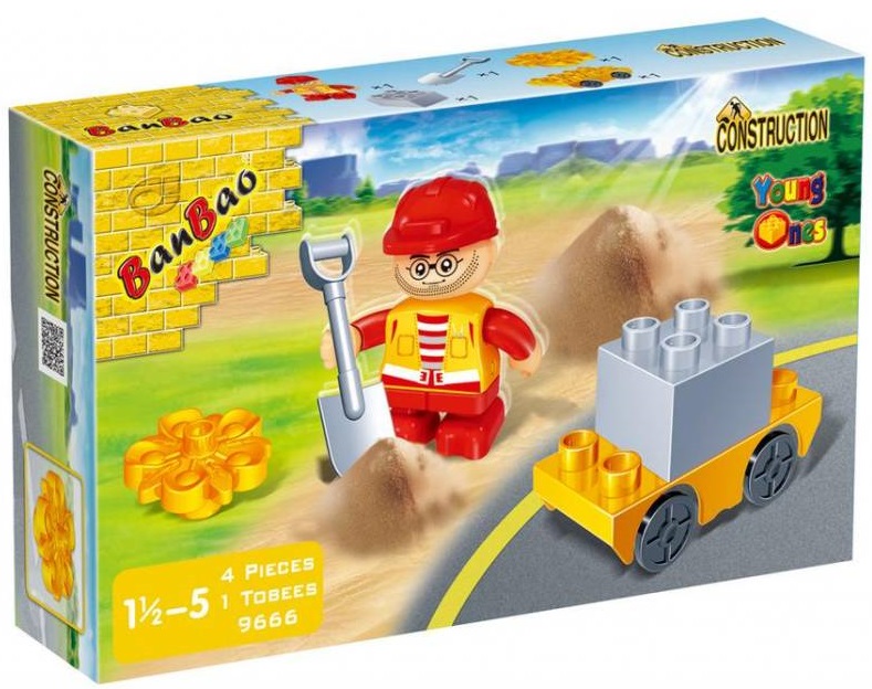 Constructor BanBao Young Ones - Muncitor în construcții, 4 piese