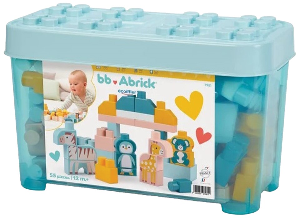 Constructor  Ecoiffier Abrick - Animale de la grădina zoologică, 55 de piese