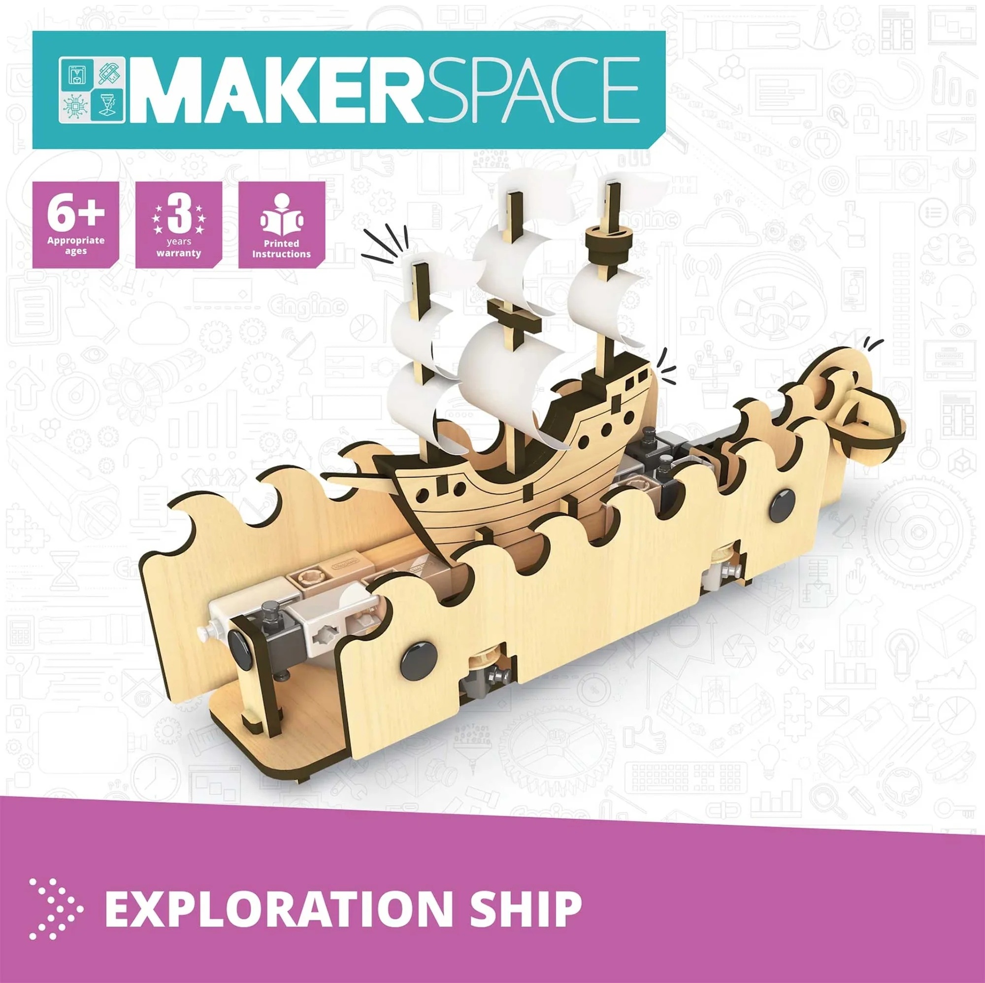 Constructor Engino Makerspace DIY - Vas de cercetare, 79 buc