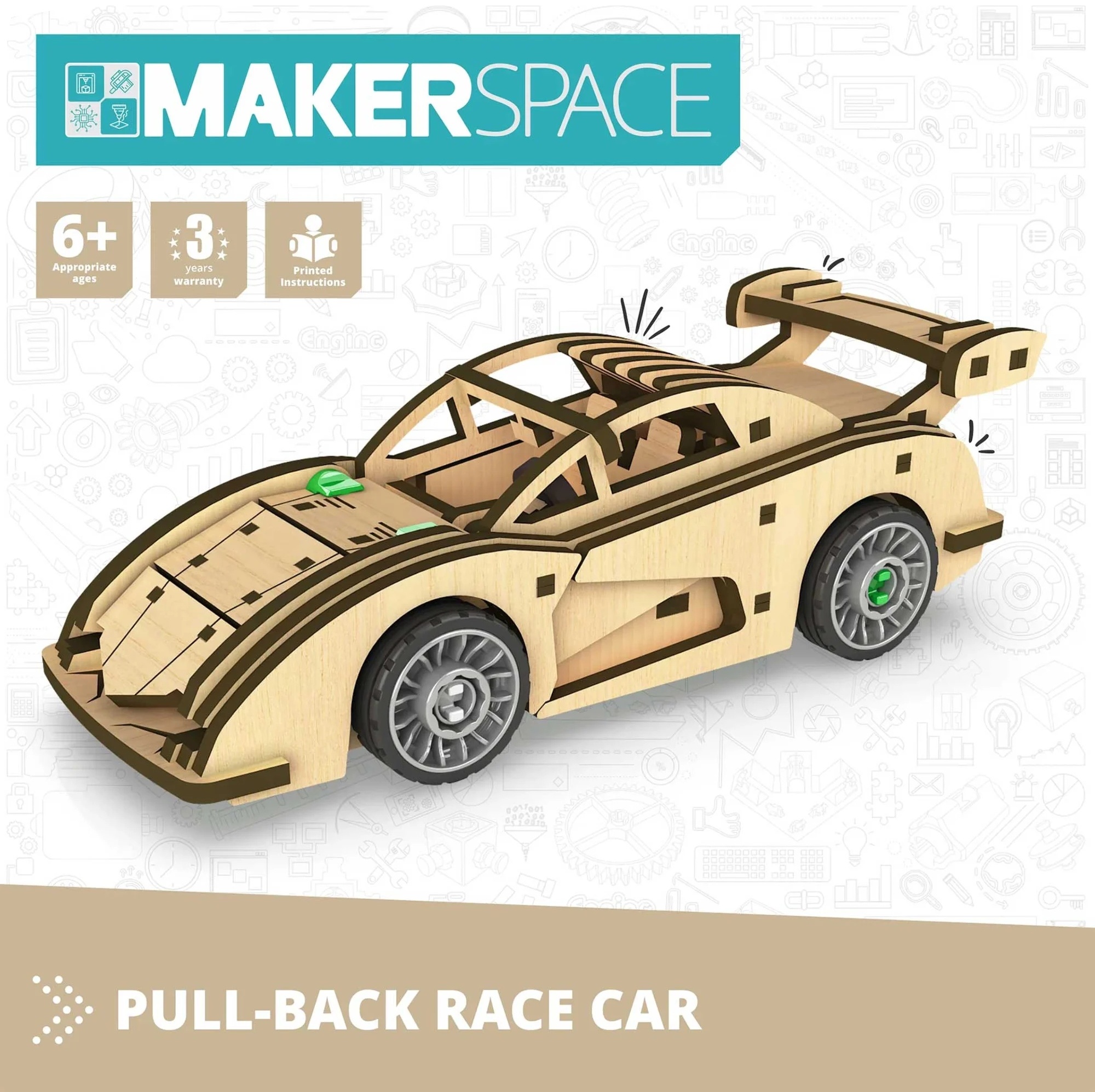 Constructor Engino Makerspace DIY -Mașină de curse, 59 piese
