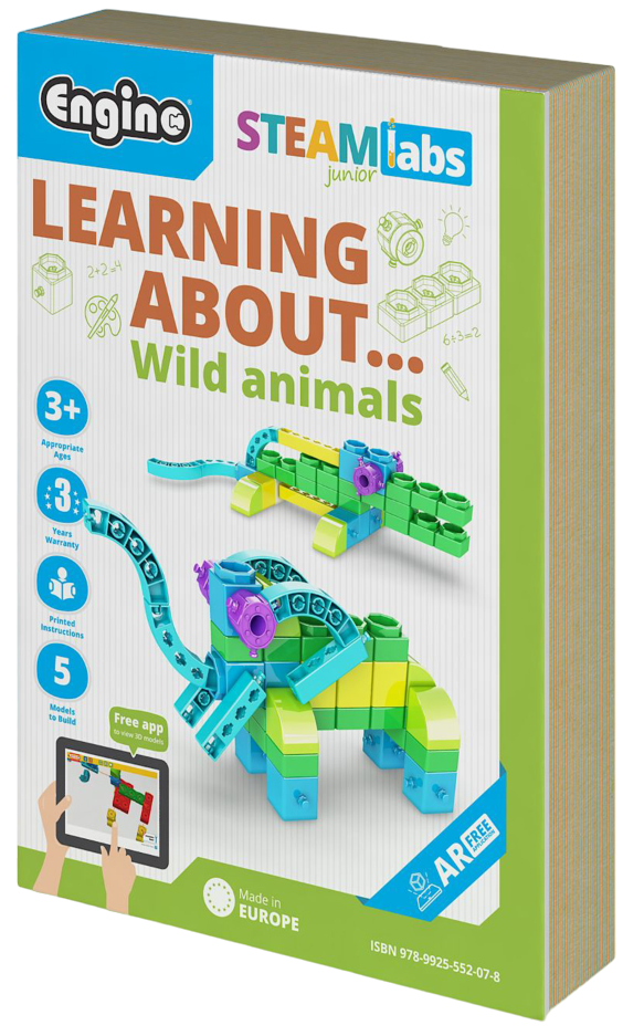 Set de construcție Engino Steamlabs Junior - Învață despre animalele sălbatice