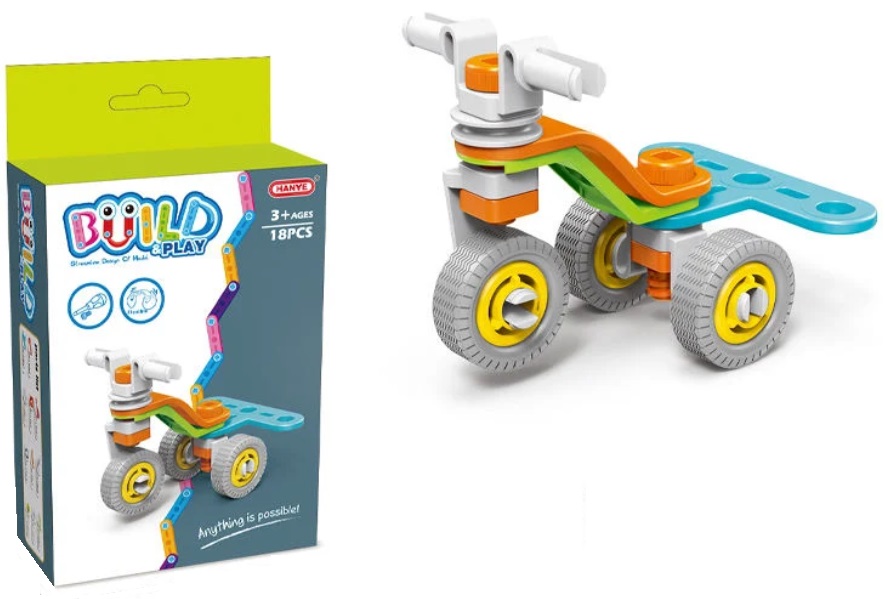 Constructor Hanye Build and play - Motocicletă, 18 piese