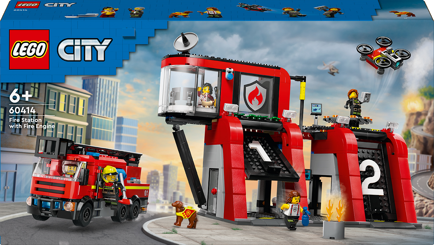 Constructor LEGO City - Stație de pompieri cu mașină de pompieri (60414)