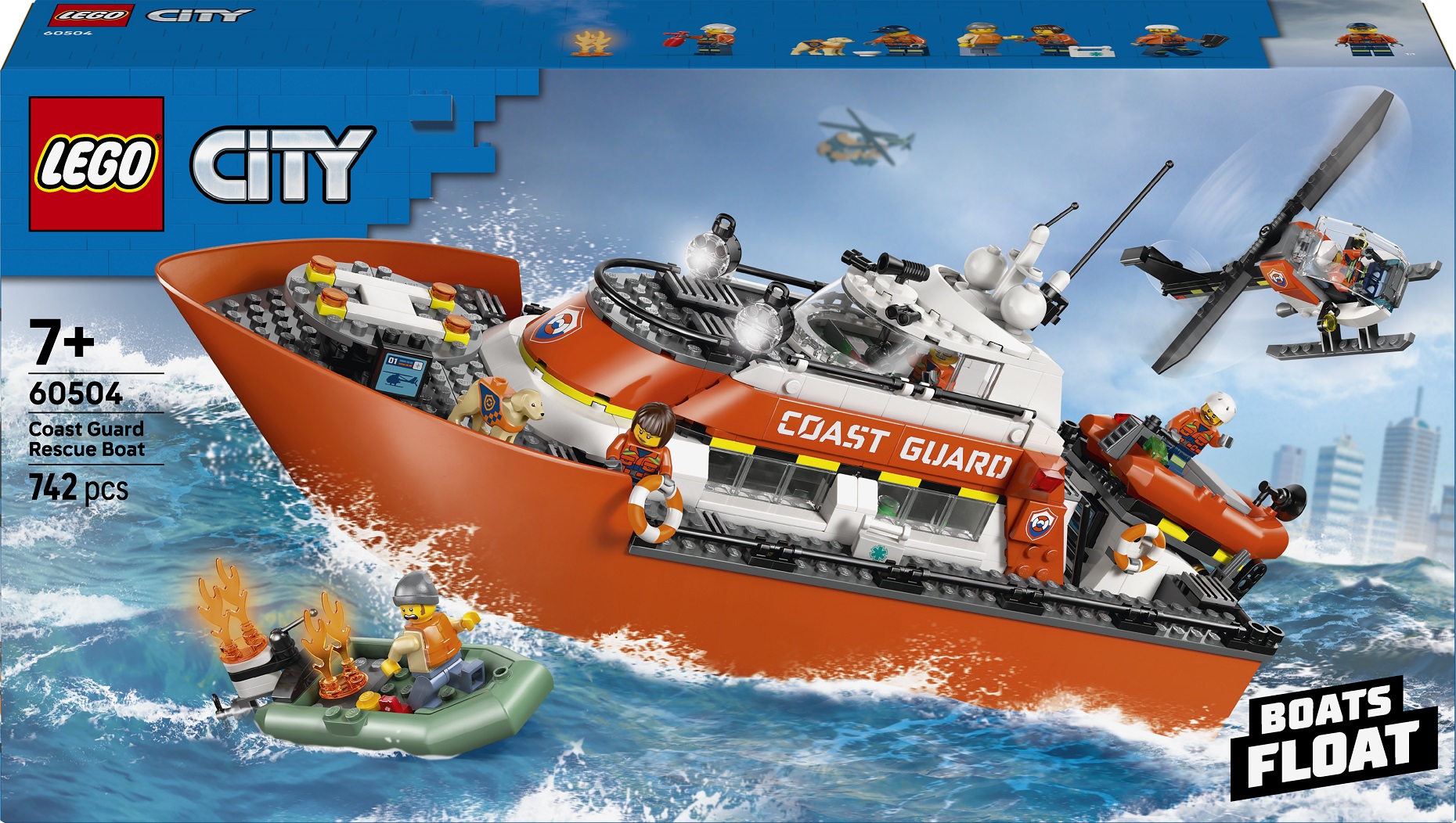 Constructor LEGO City -Barcă și elicopter de salvare a Gărzii de Coastă (60504)