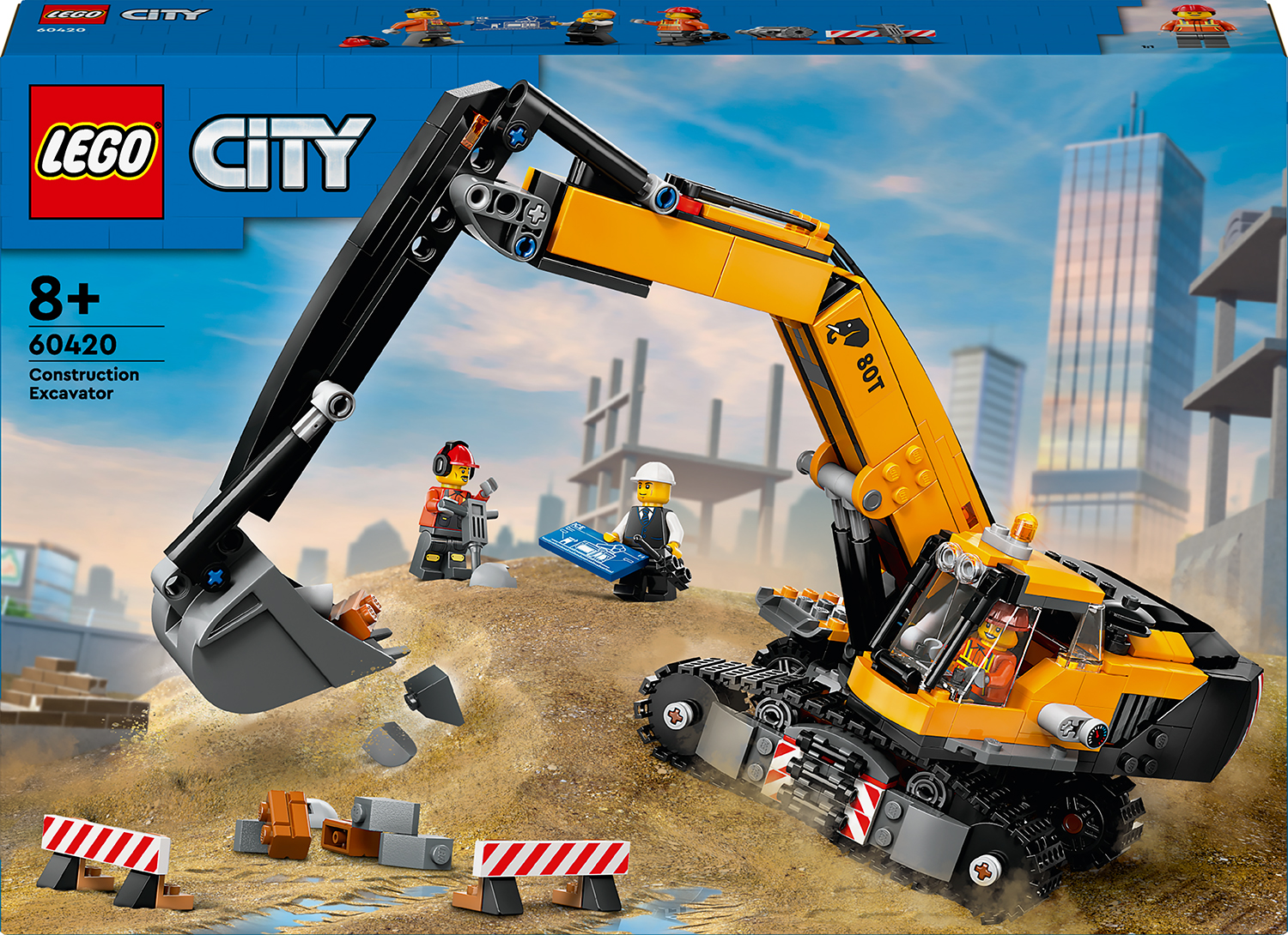Constructor LEGO City - Excavator galben de construcții (60420
