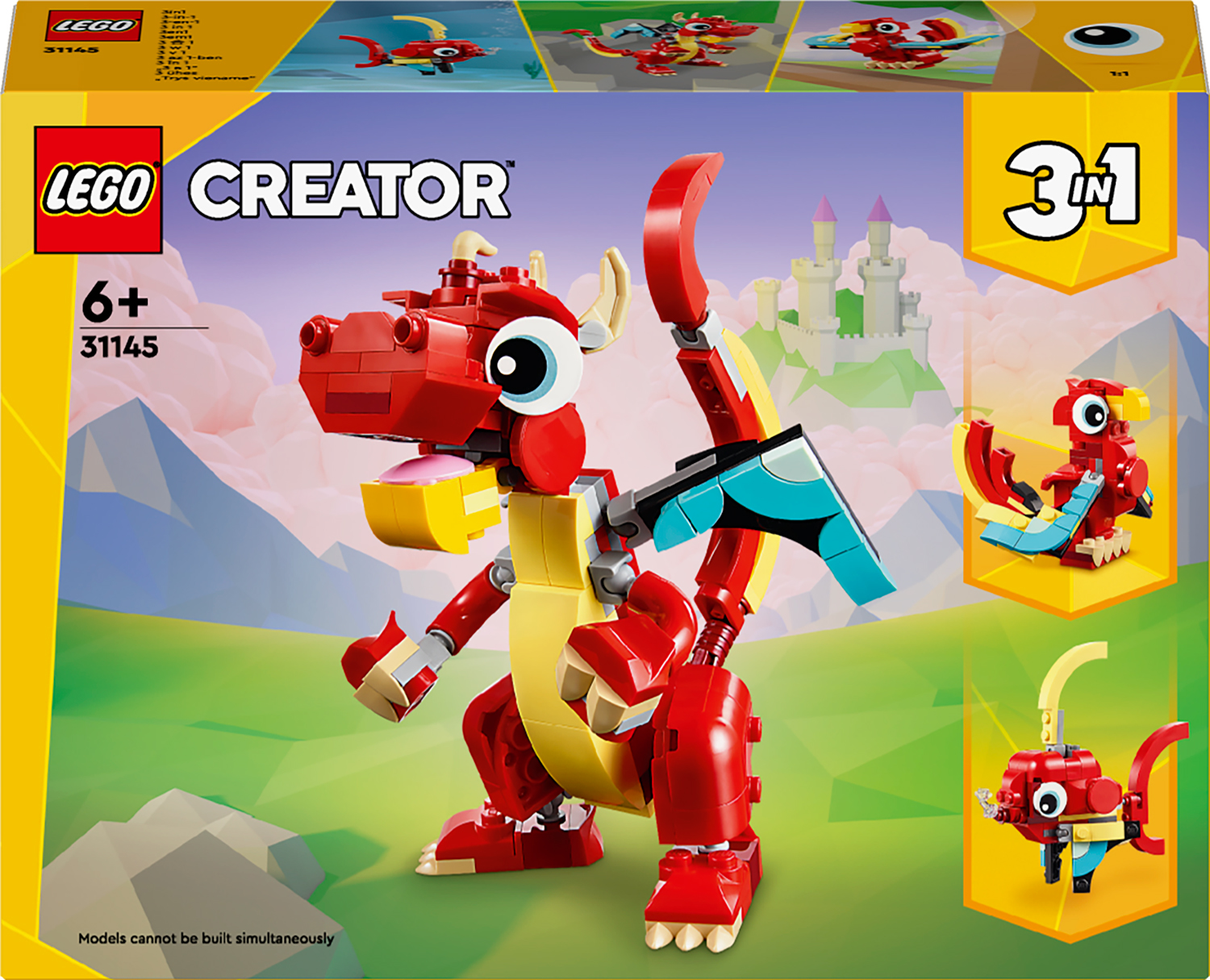 Constructor LEGO Creator 3 în 1 - Dragon roșu (31145)
