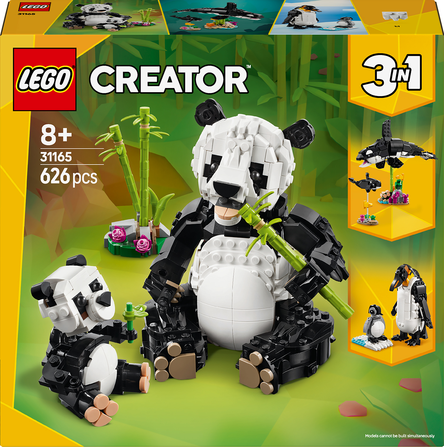 Constructor LEGO Creator 3 în 1 - Animale sălbatice: familia panda (31165)