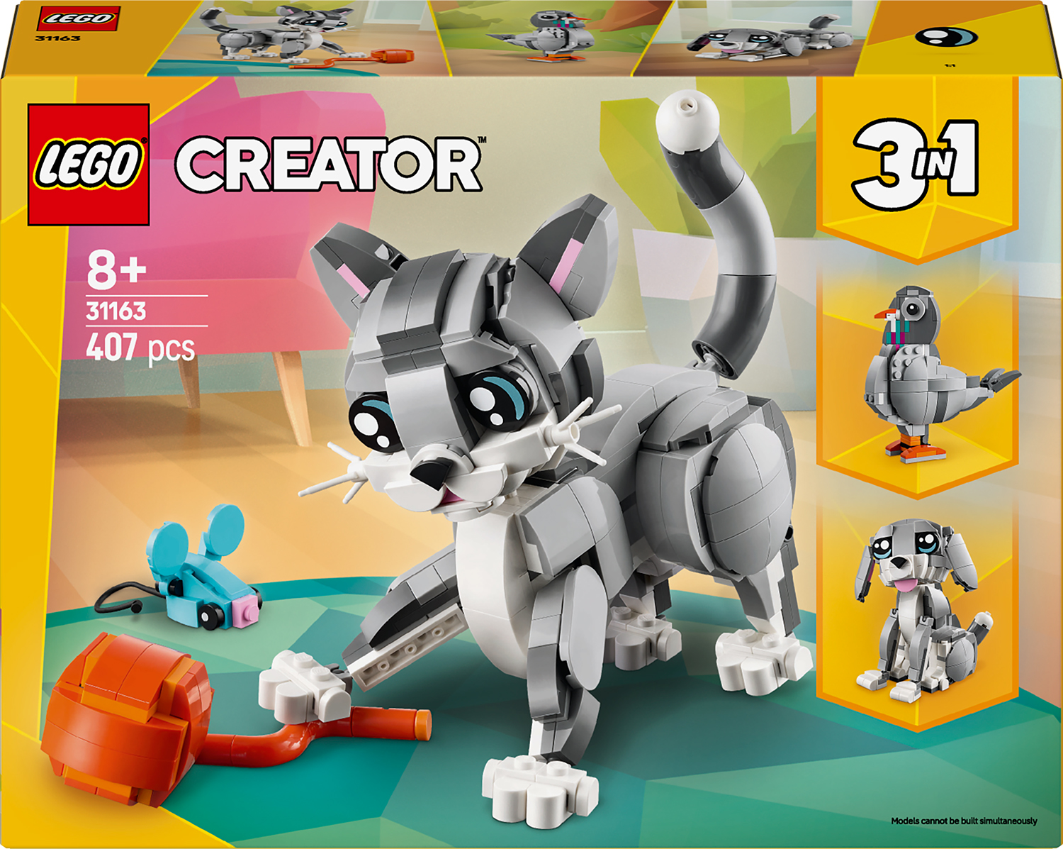 Constructor LEGO Creator 3 în 1 - Pisică jucăușă (31163)