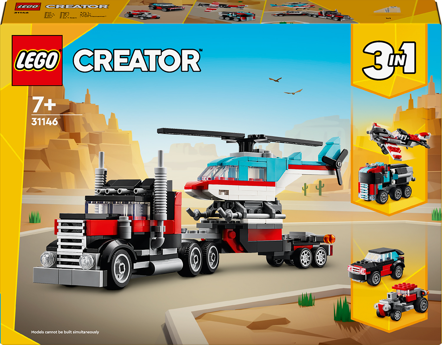 Constructor LEGO Creator 3 în 1 - Un camion cu un elicopter (31146)