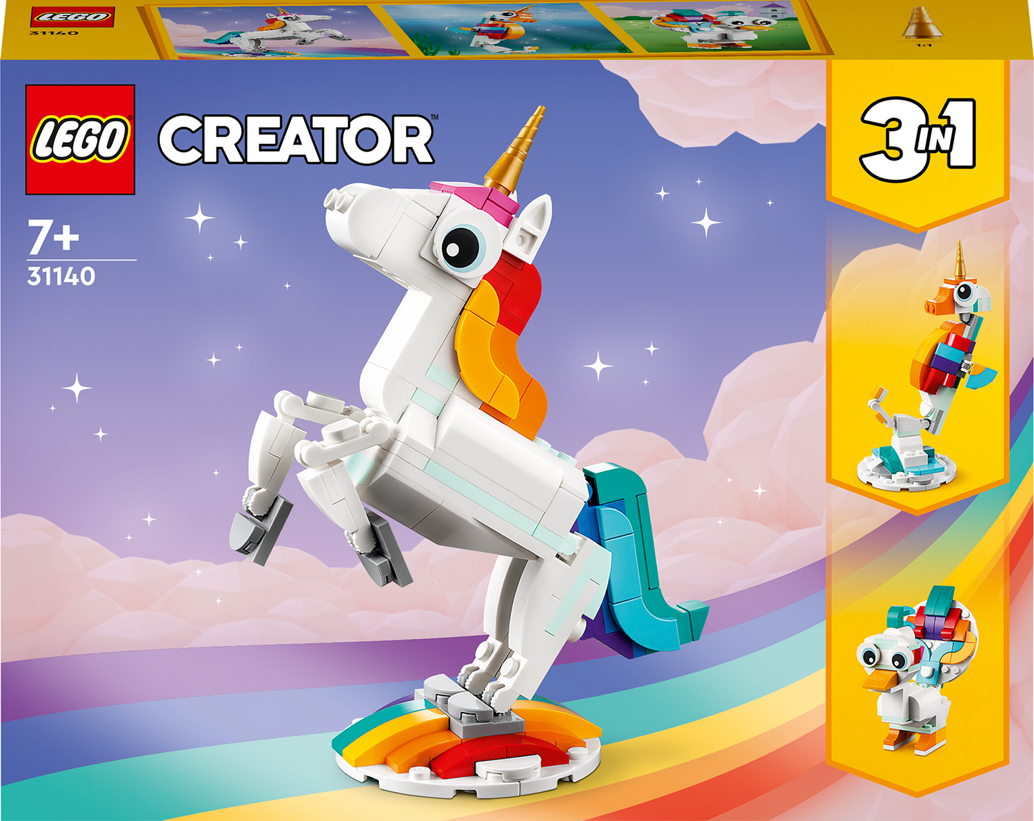 Constructor LEGO Creator 3 în 1 - Magic Unicorn (31140)