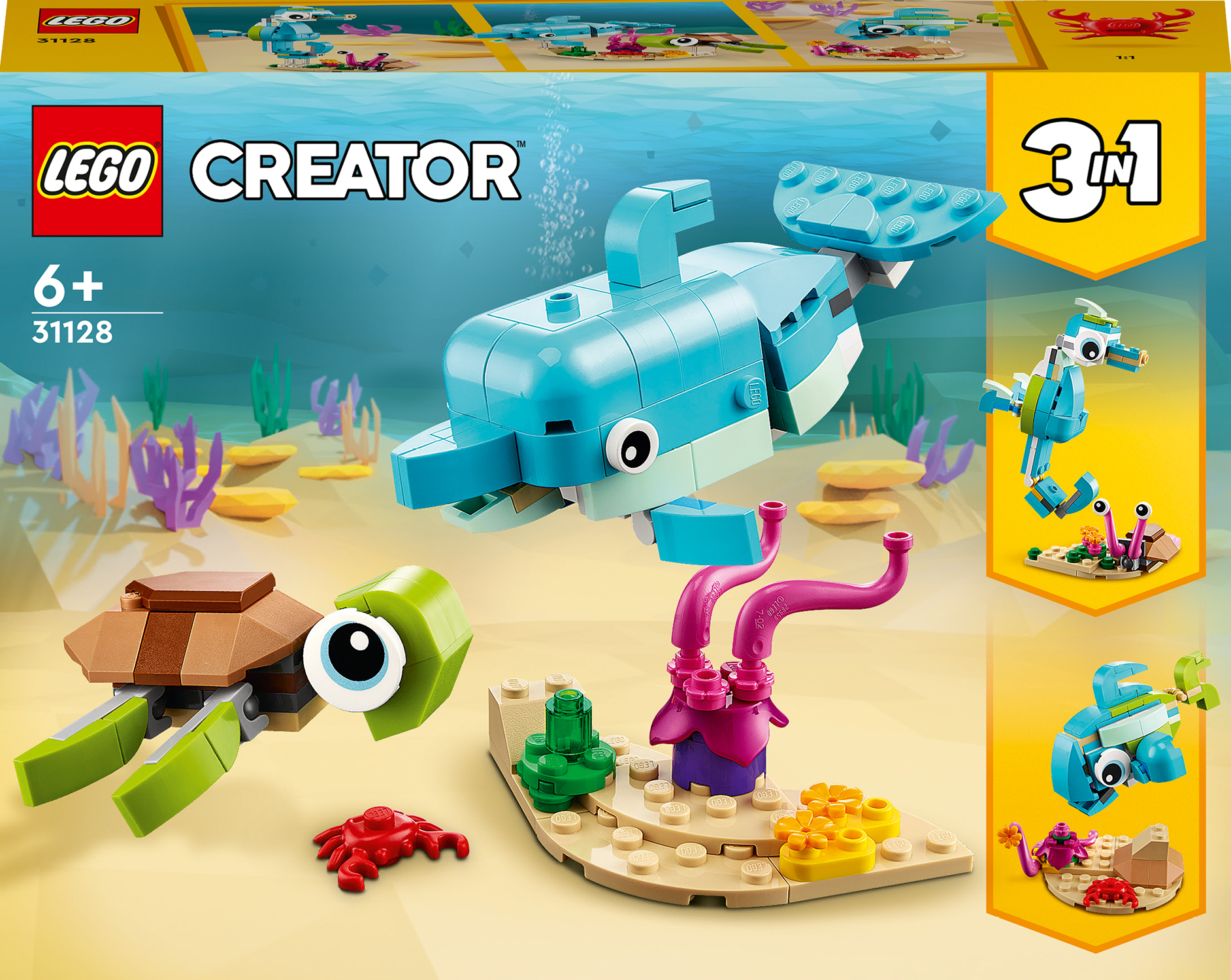 Constructor LEGO Creator - Delfin si broasca testoasa (31128 Constructor LEGO Creator - Delfin si broasca testoasa (31128
