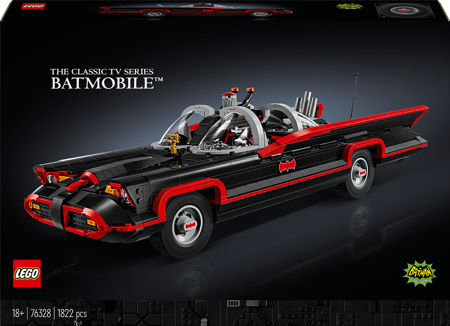 Constructor LEGO DC Comics Super Heroes - Batman: Batmobil din serialul TV clasic (76328)
