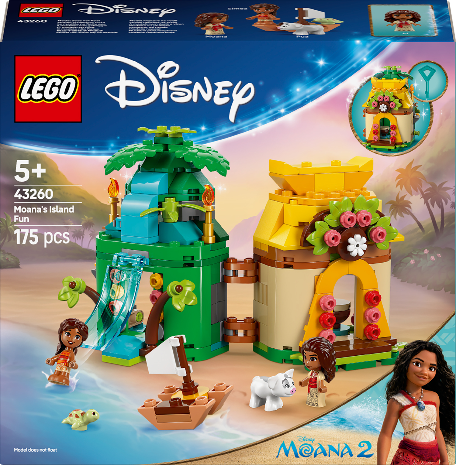 Constructor LEGO Disney Princess - Distracție pe insulă cu Vayana (43260)