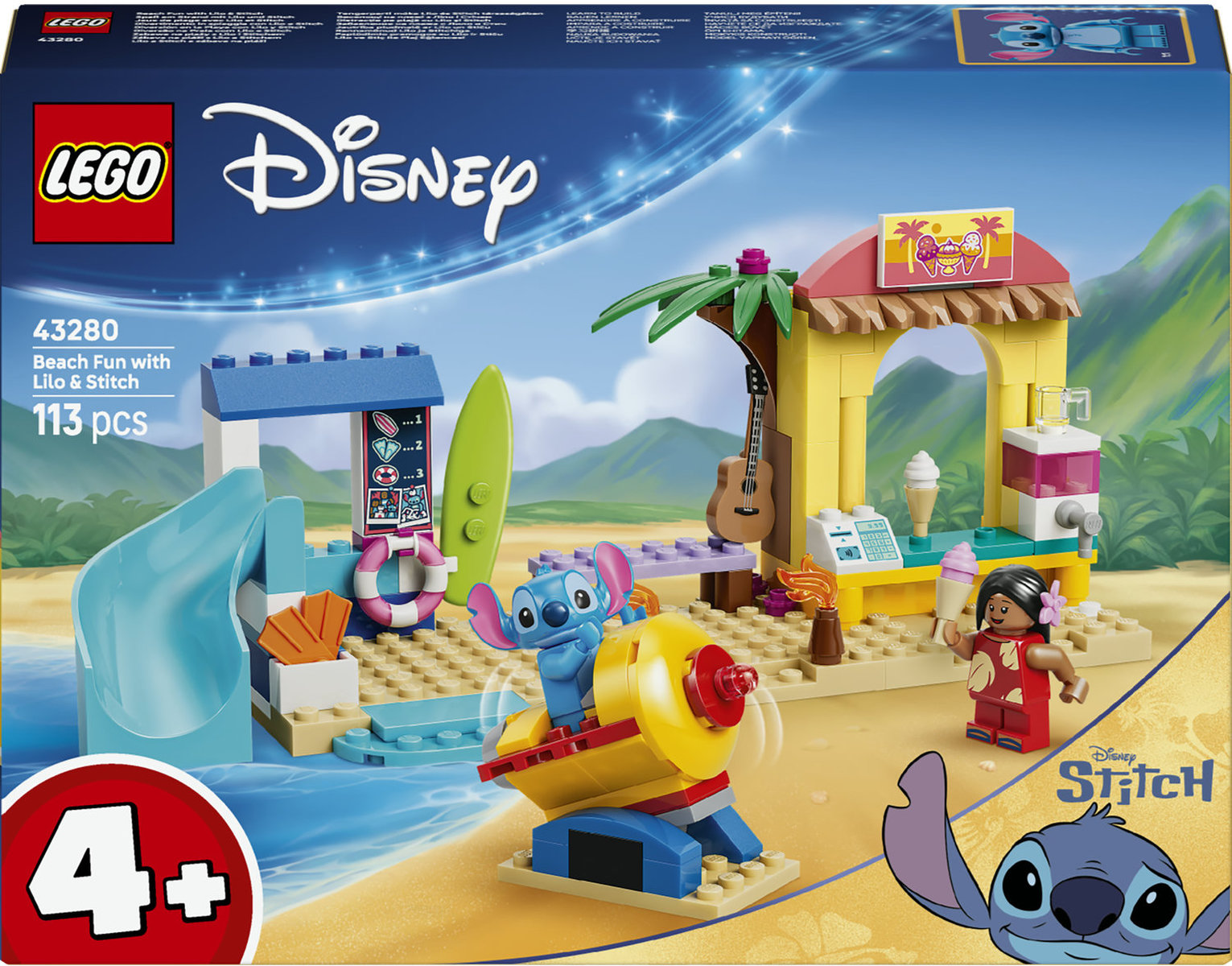 Constructor LEGO Disney - Distracție pe plajă cu Lilo și Stitch(43280)