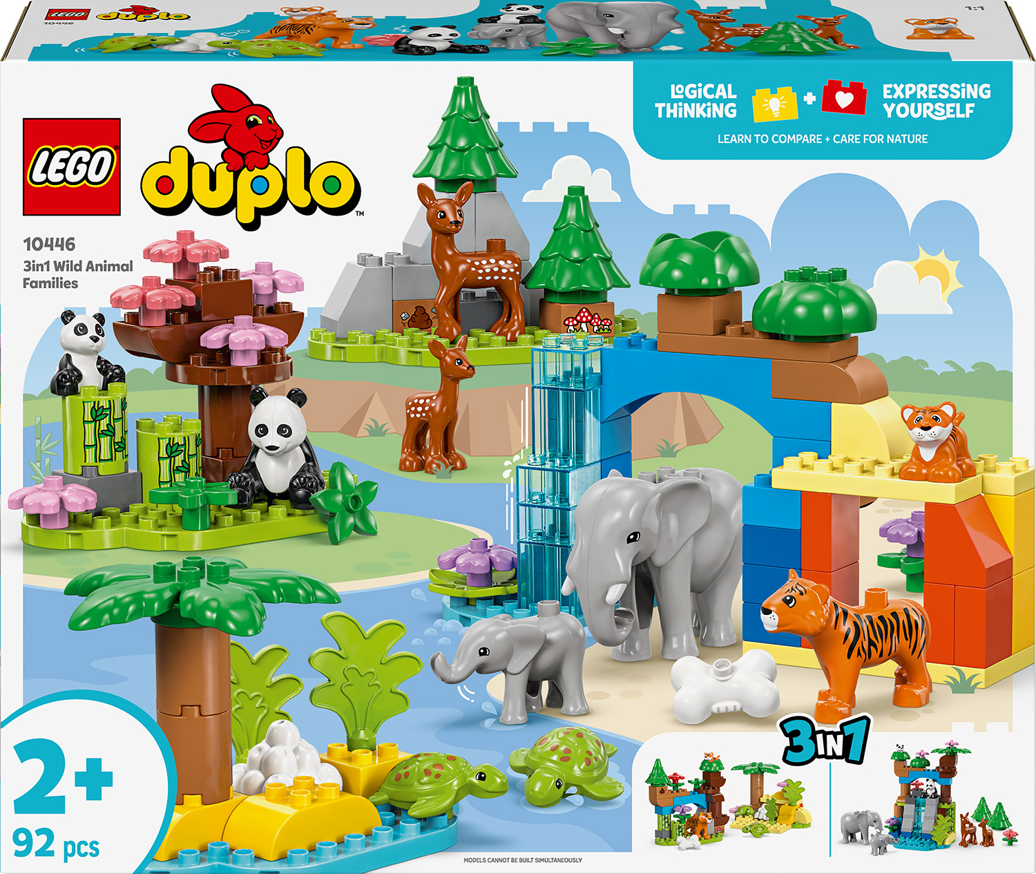 Constructor LEGO Duplo 3 в 1 - Familii de animale sălbatice (10446)