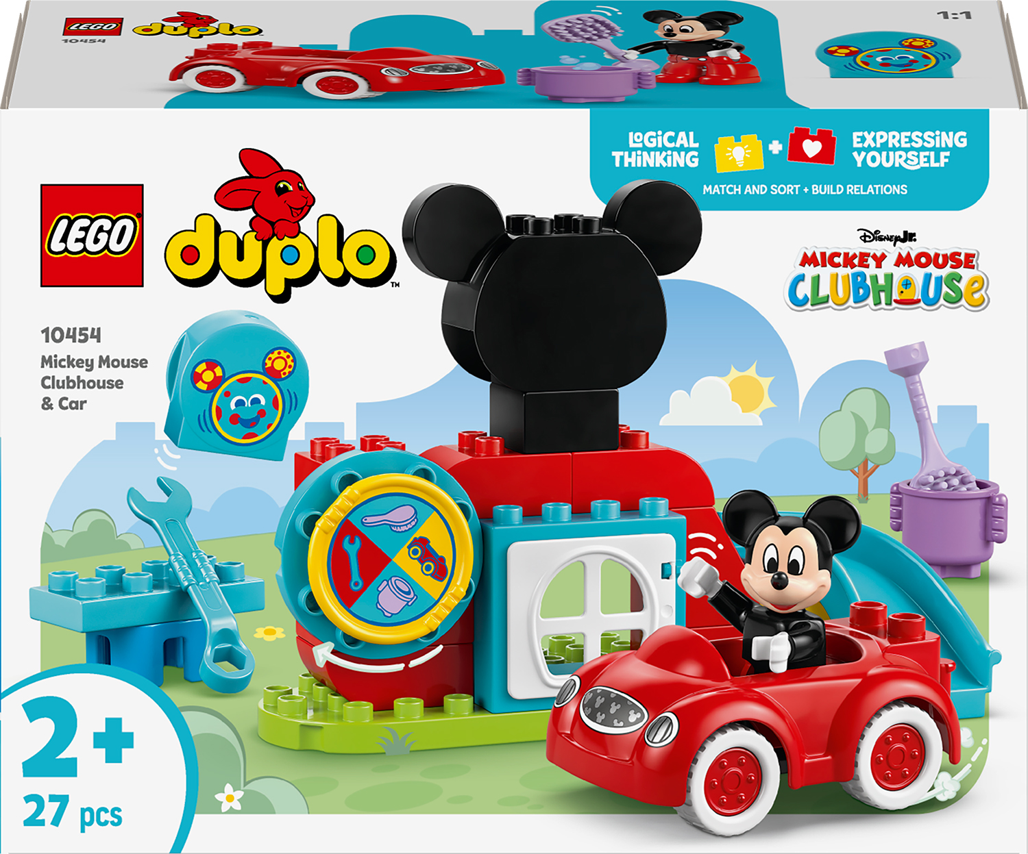 Constructor LEGO Duplo - Clubhouse și mașină Mickey Mouse (10454)