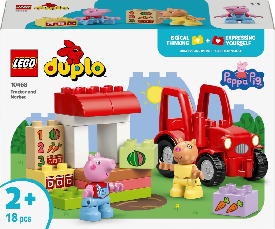 Constructor LEGO Duplo - Peppa Pig Tractor și piață (10468)