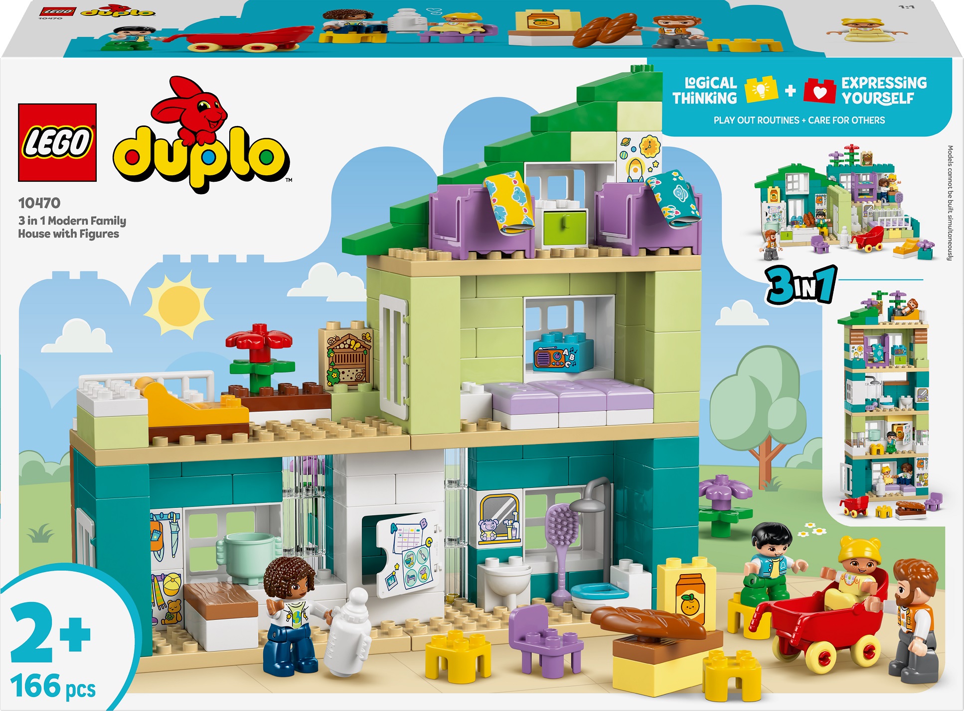 Constructor LEGO Duplo Town 3 în 1 - Casă de familie modernă cu figurine (10470)