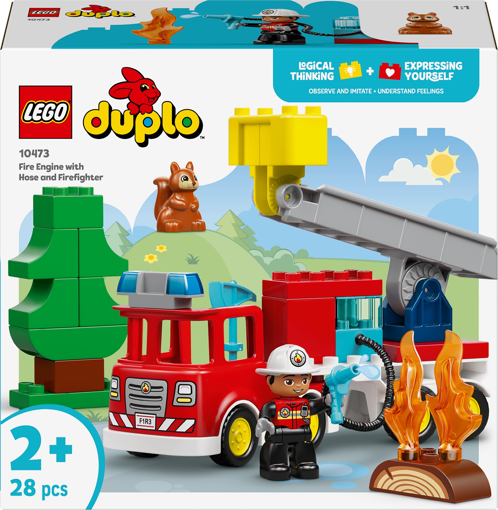Constructor LEGO Duplo Town - Mașină de pompieri cu furtun și pompier (10473)
