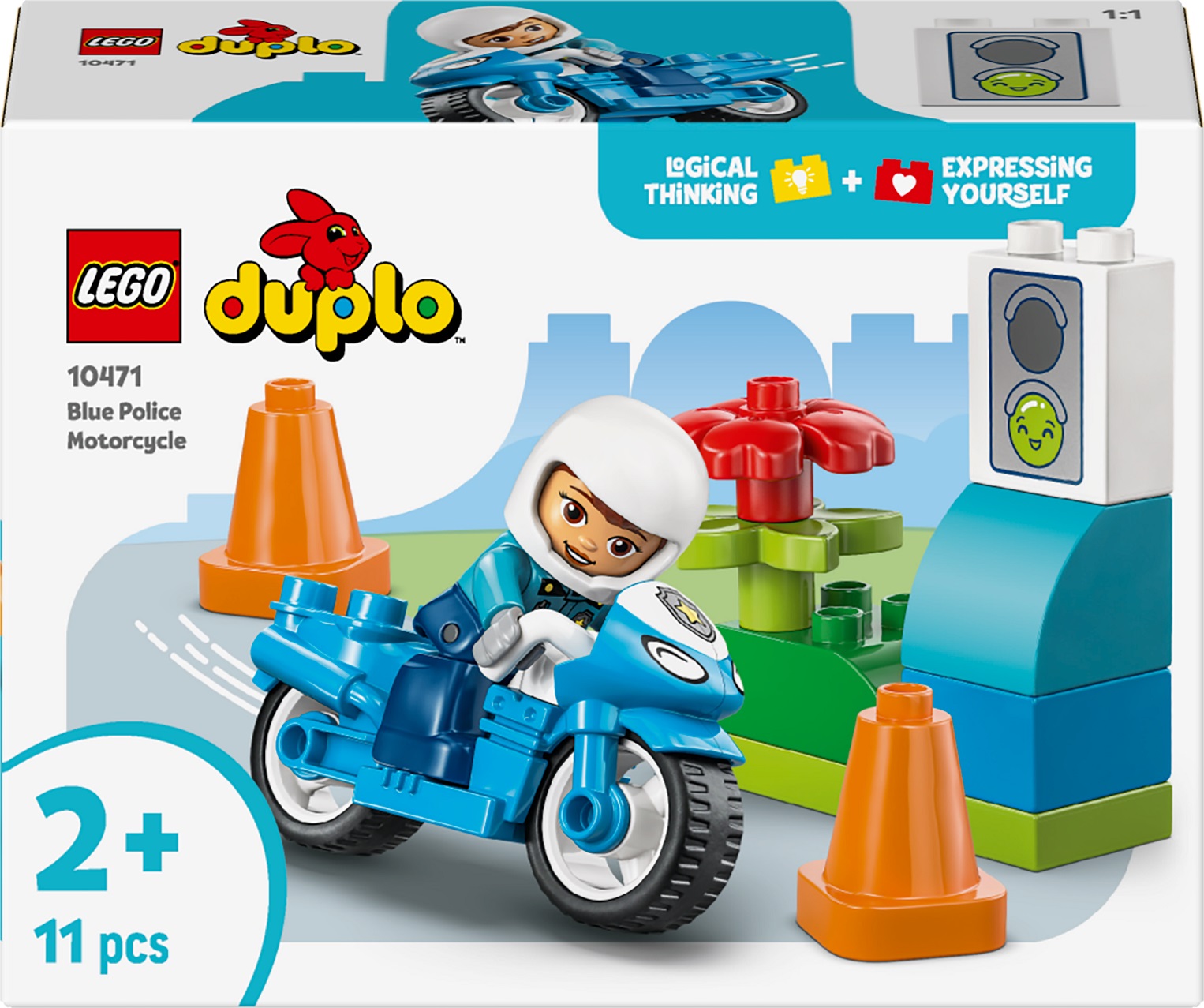 Constructor LEGO Duplo Town - Motocicletă de poliție albastră (10471)