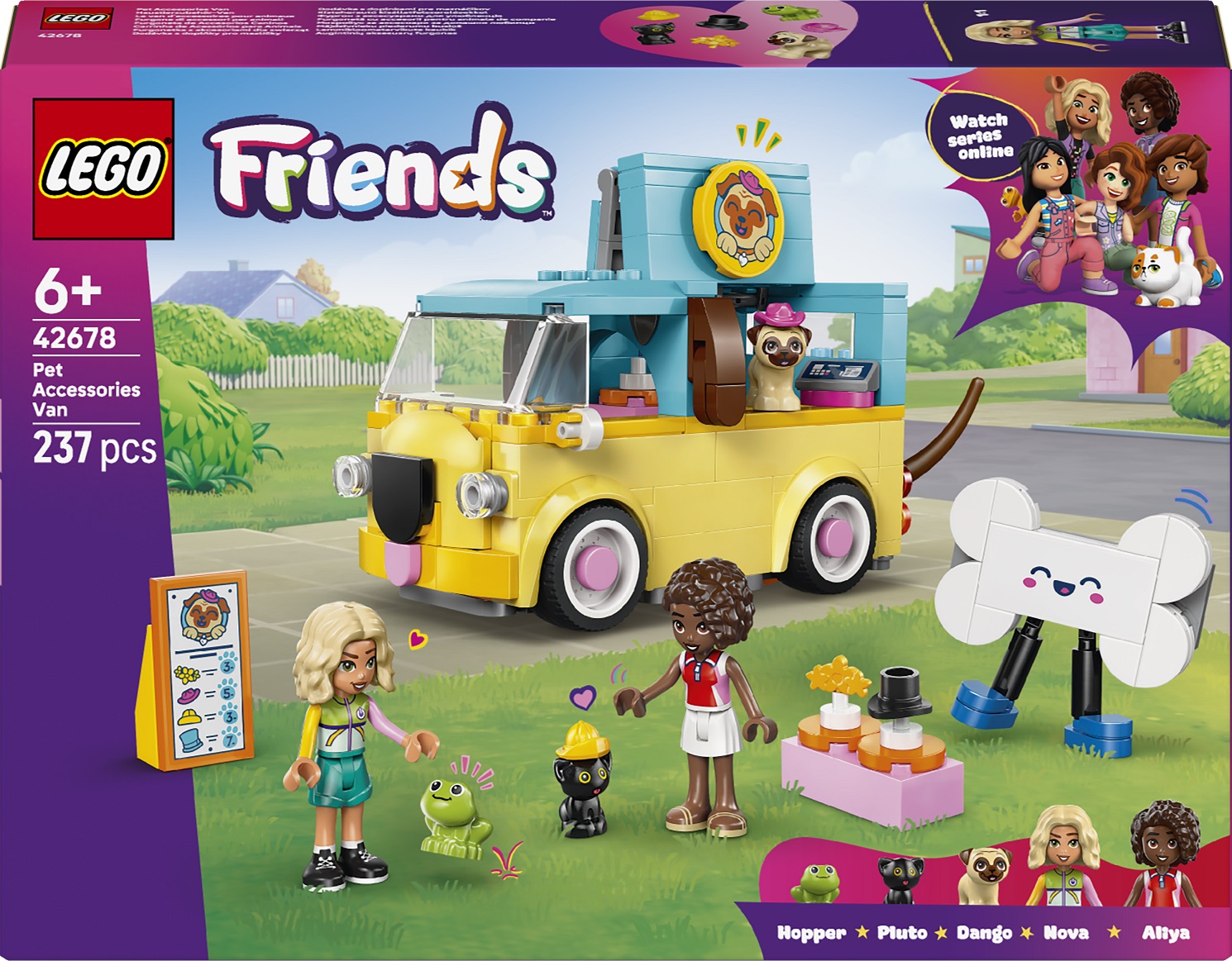 Constructor LEGO Friends - Clubul Hartley Friends, Furgonetă cu accesorii pentru animale de companie (42678), Oraș (42689)