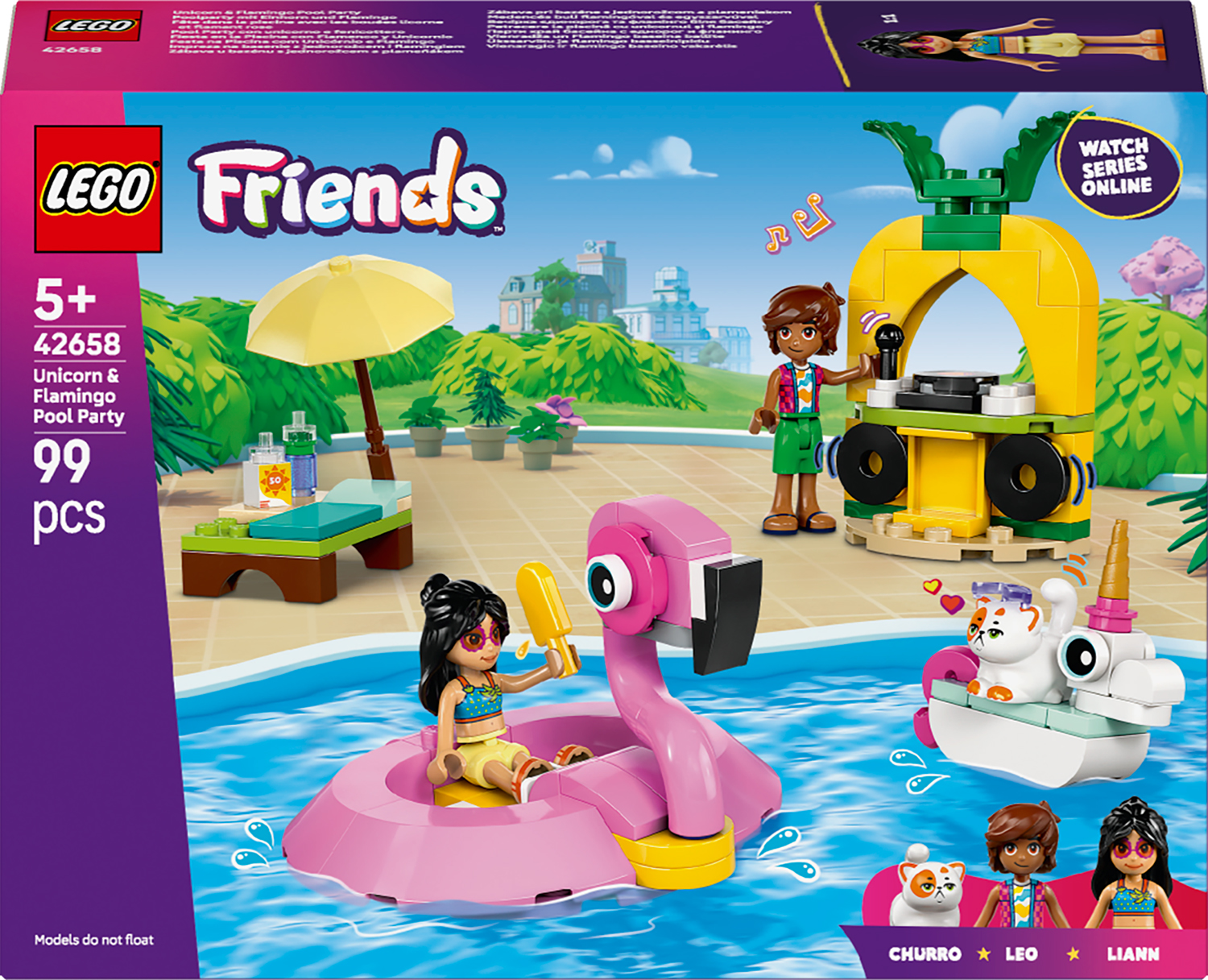 Lego Friends: Petrecere la piscina cu unicornul si flamingo - imagine 2