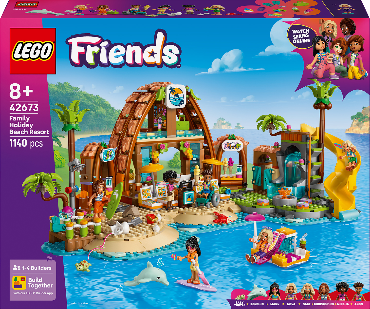 Constructor LEGO Friends - Vacanță în familie la stațiunea de pe plajă (42673)