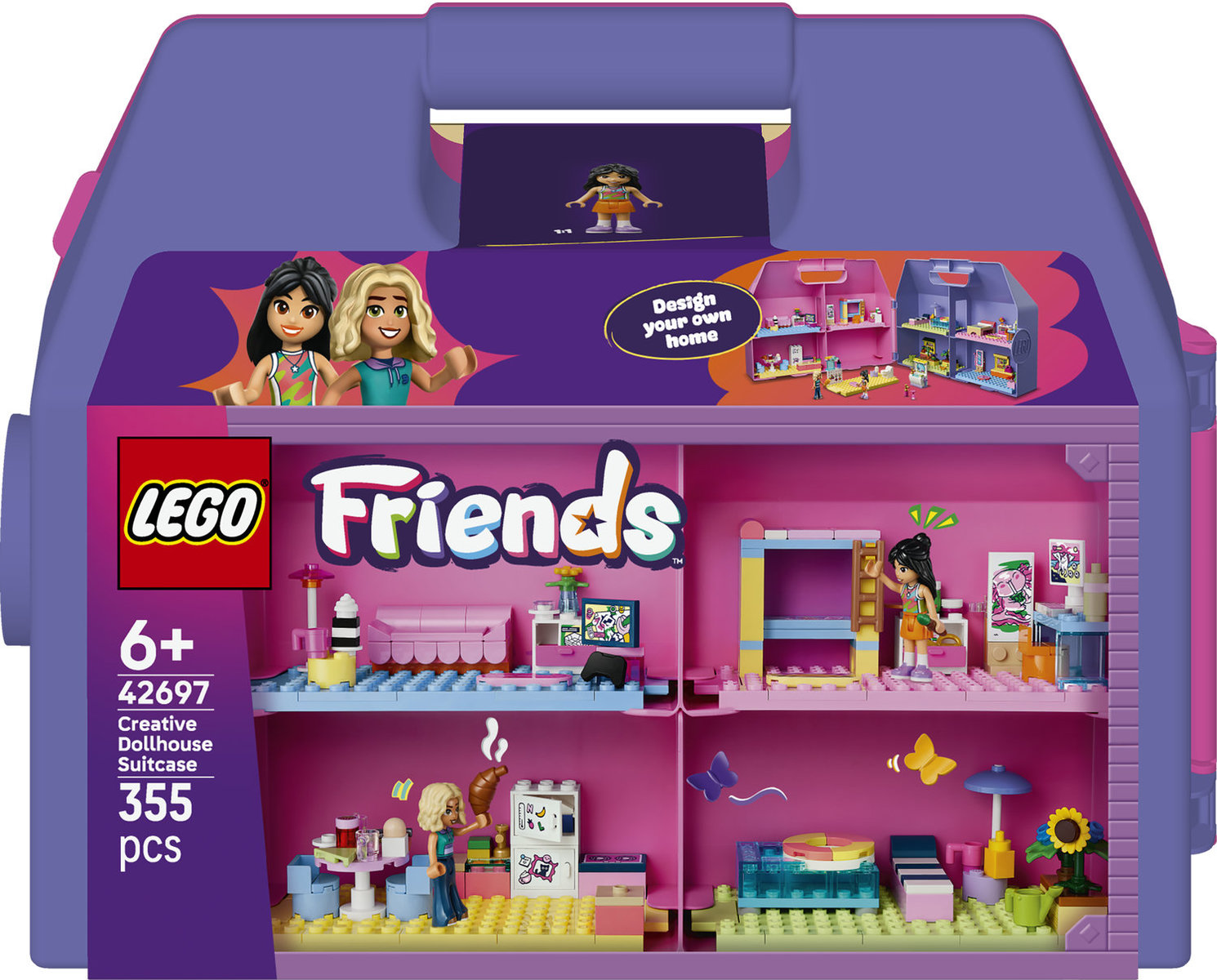Constructor LEGO Friends - Valiză creativă cu căsuță pentru păpuși (42697)