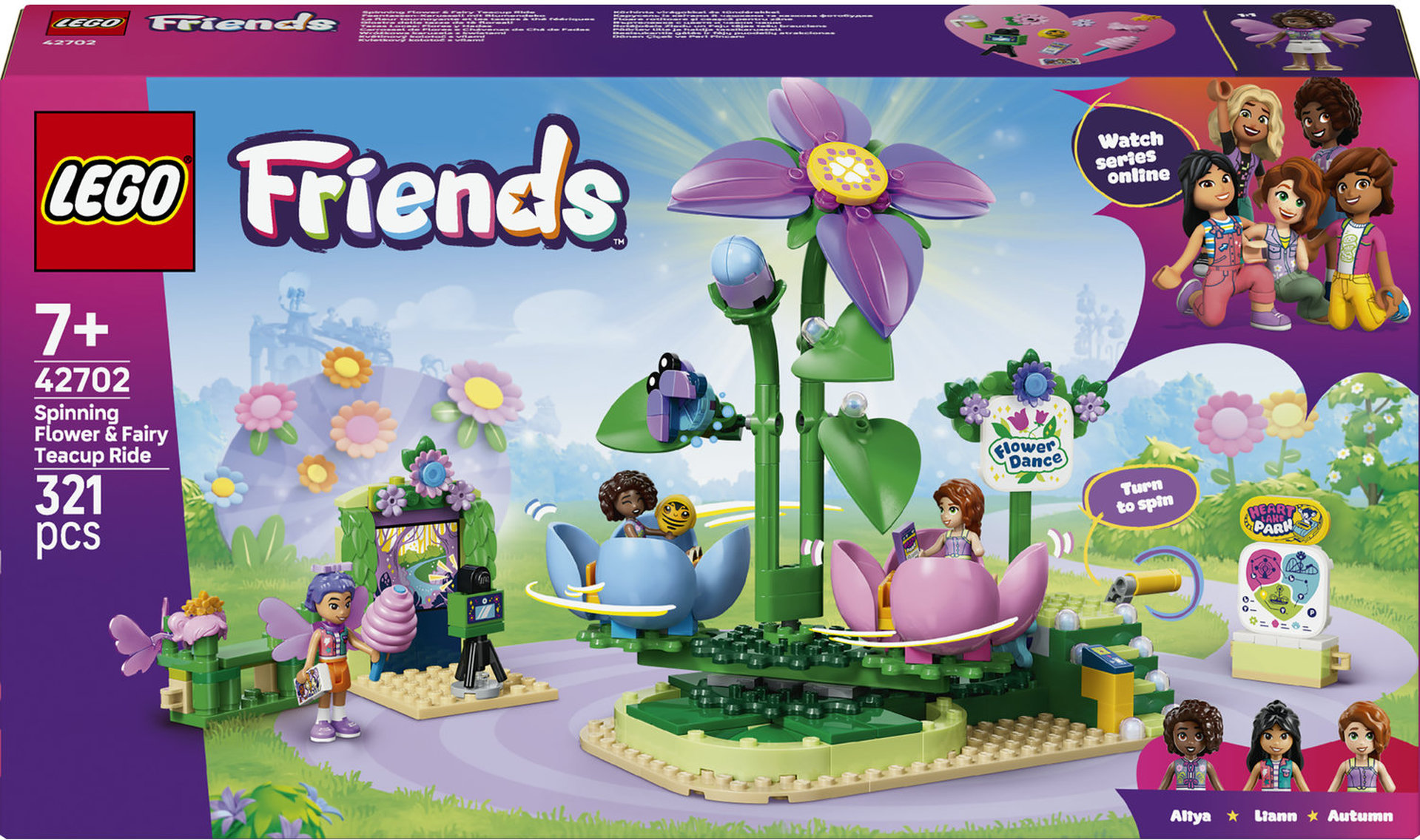 Constructor LEGO Friends - Carusel cu flori și cești de ceai (42702)