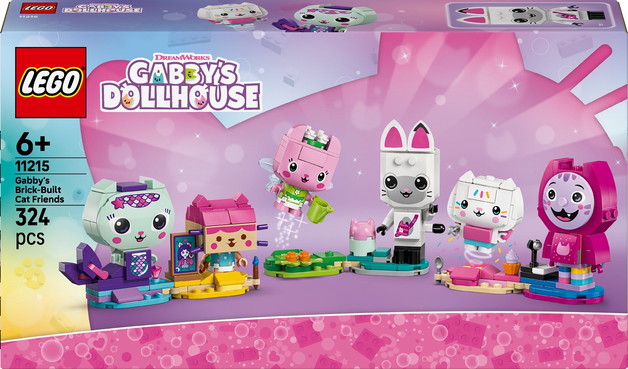 Constructor LEGO Gabby's Dollhouse - Prietenii pisicii de cărămidă ai lui Gabi(11215)