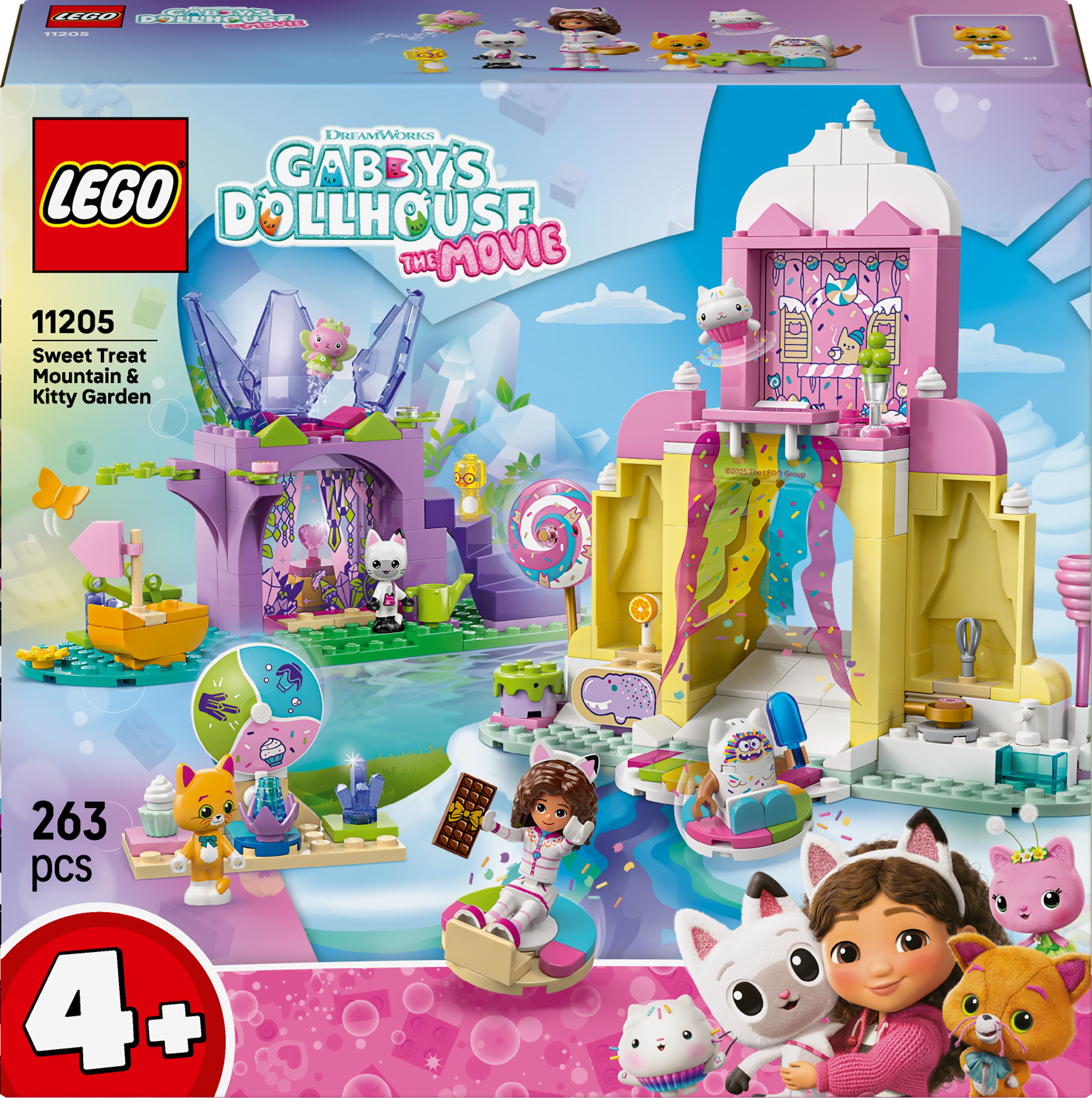 Constructor LEGO Gabby's Dollhouse - Regatul dulciurilor și al unei grădini pentru pisici (11205)