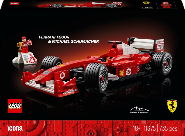 Constructor LEGO Icons - Ferrari F2004 și  Michael Schumacher (11375)