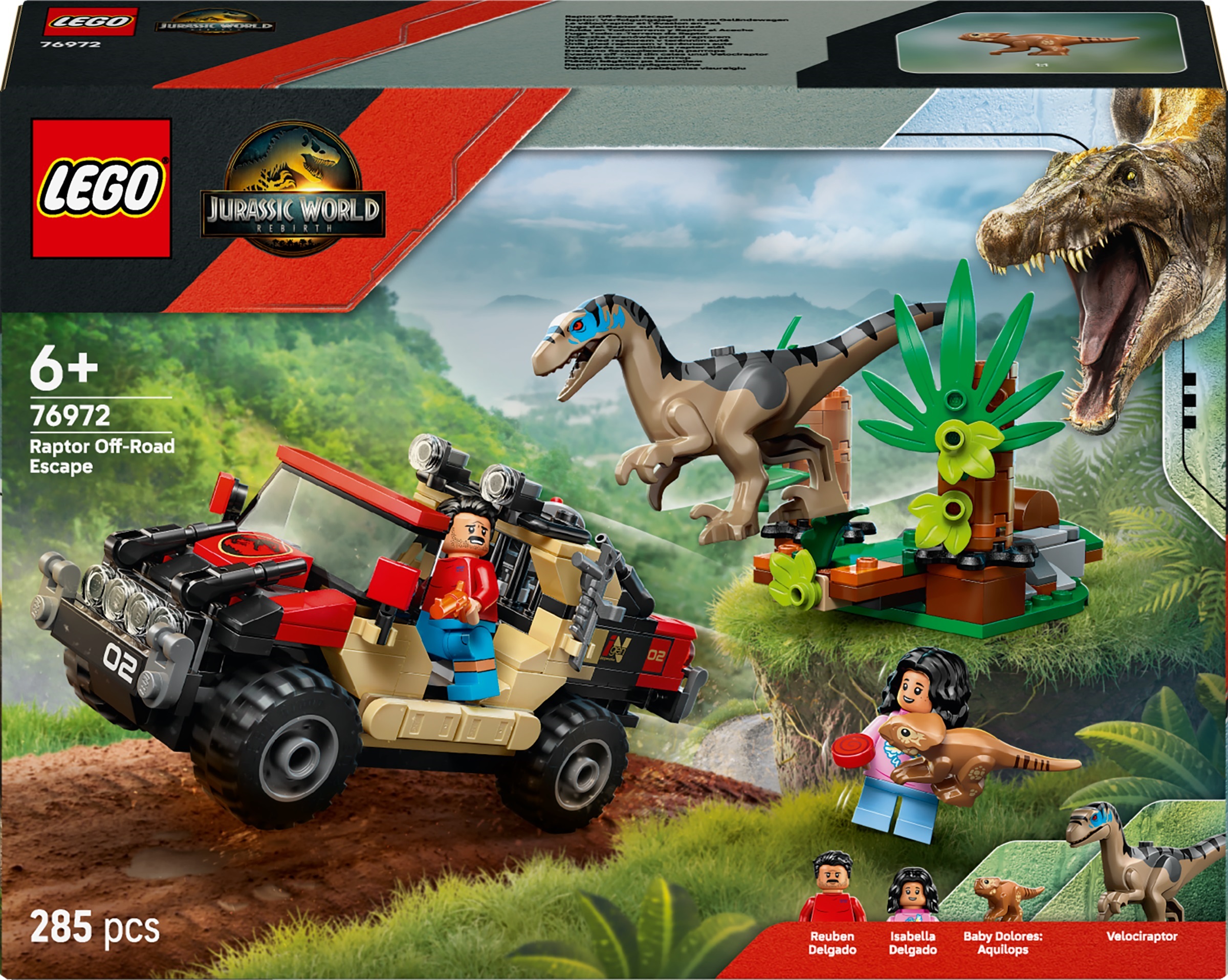 Constructor LEGO Jurassic World - Evadare Raptor Off-road (76972)