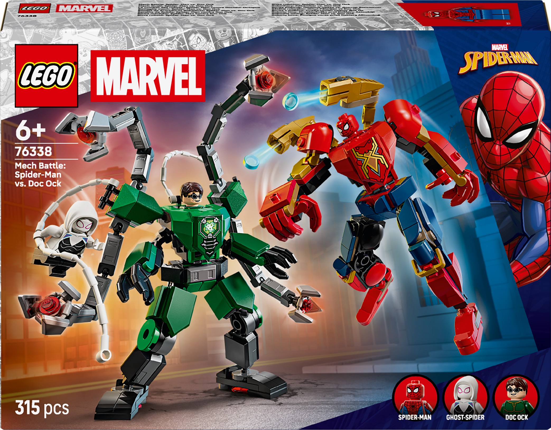 Constructor LEGO Marvel Super Heroes - Bătălie cu roboți: Spider-Man vs. Doc Ock (76338)