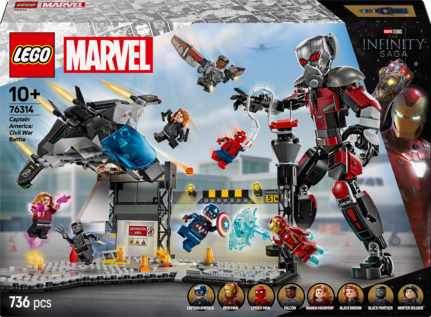 Constructor LEGO Marvel Super Heroes - Bătălia de acțiune din Avengers: Endgame (76314)