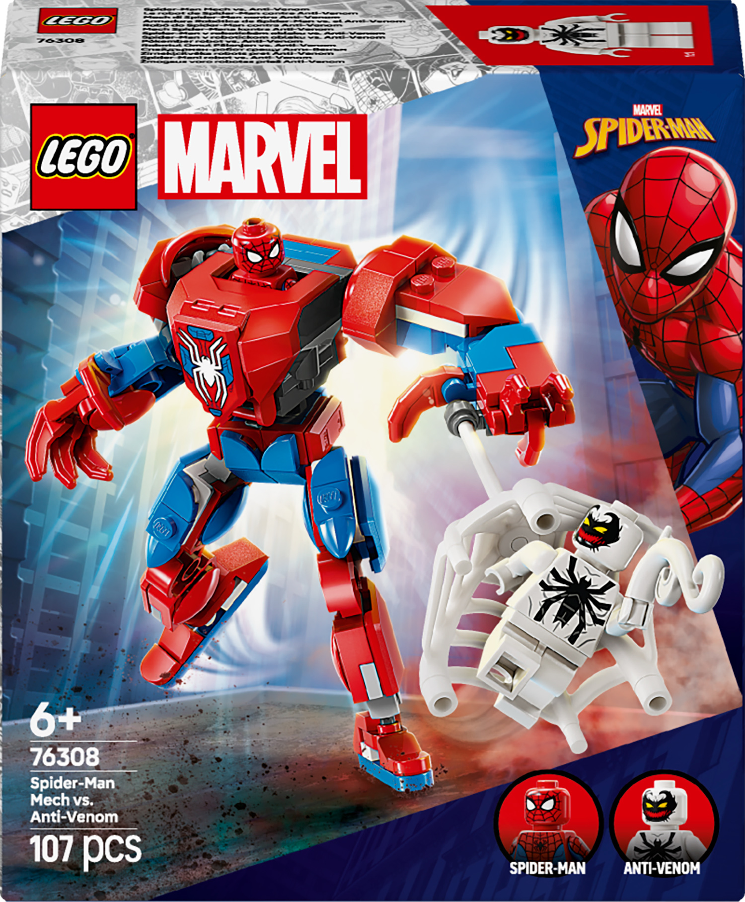Constructor LEGO Marvel Super Heroes - Spider-Man-Robot vs. Anti-Venom (76308)