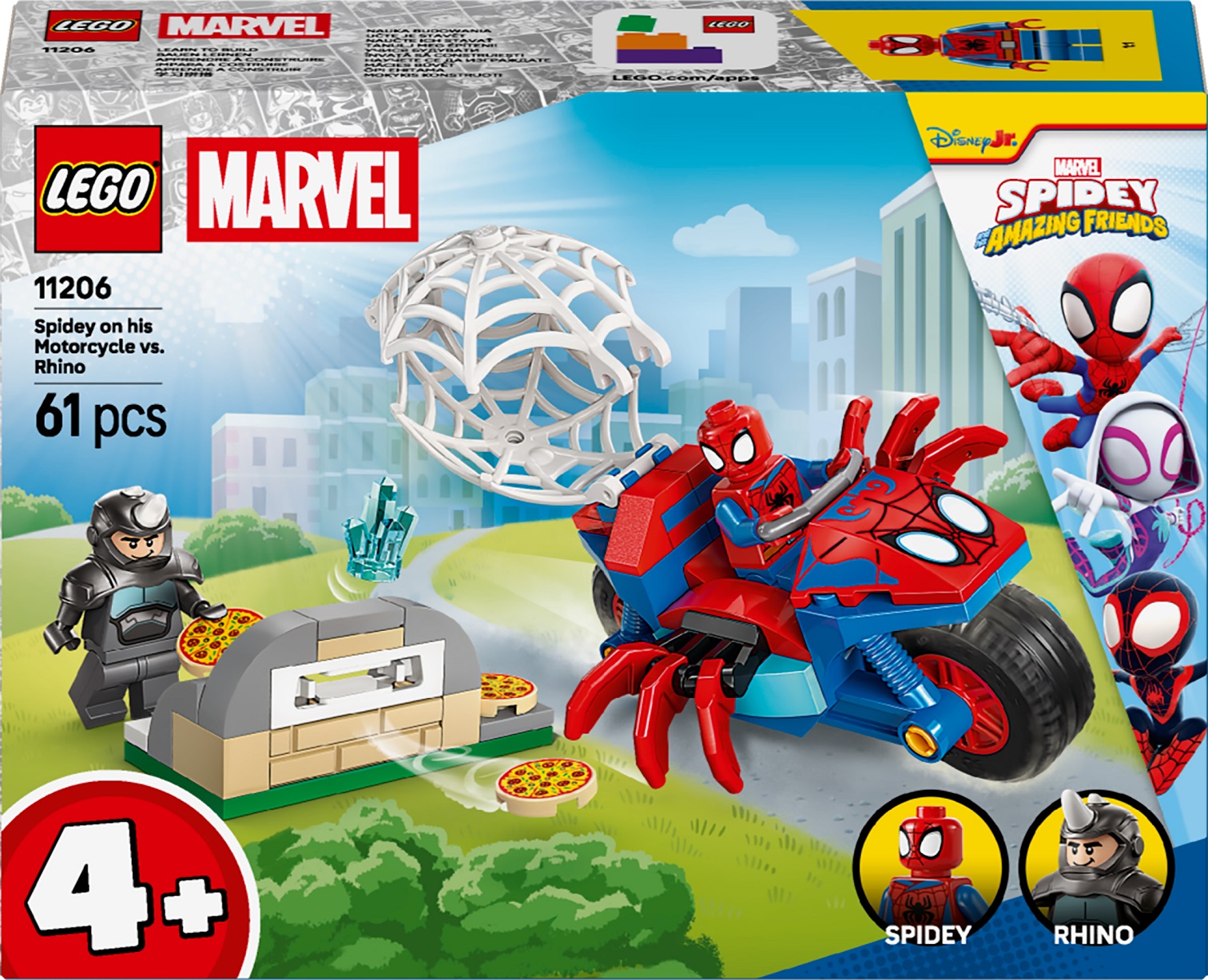 Constructor LEGO Marvel Super Heroes -Spidey pe o motocicletă vs. Rhino (11206)