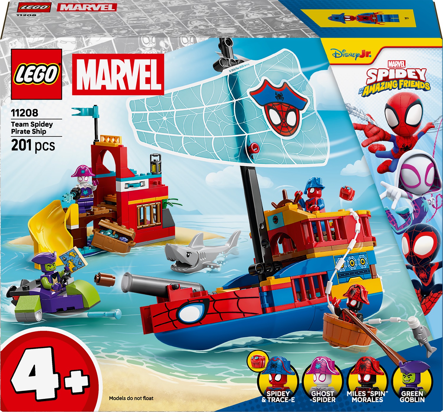 Constructor LEGO Marvel Super Heroes - Prietenii uimitori ai lui Spidey, nava piraților din echipa lui Spidey (11208)
