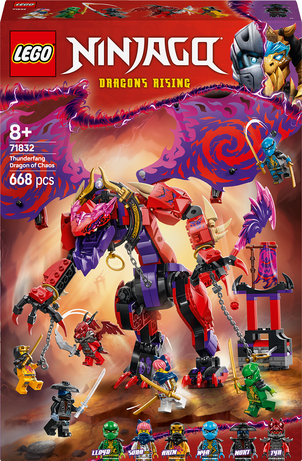 Constructor LEGO Ninjago - Colți-Tunetul, Dragonul Haosului(71832)
