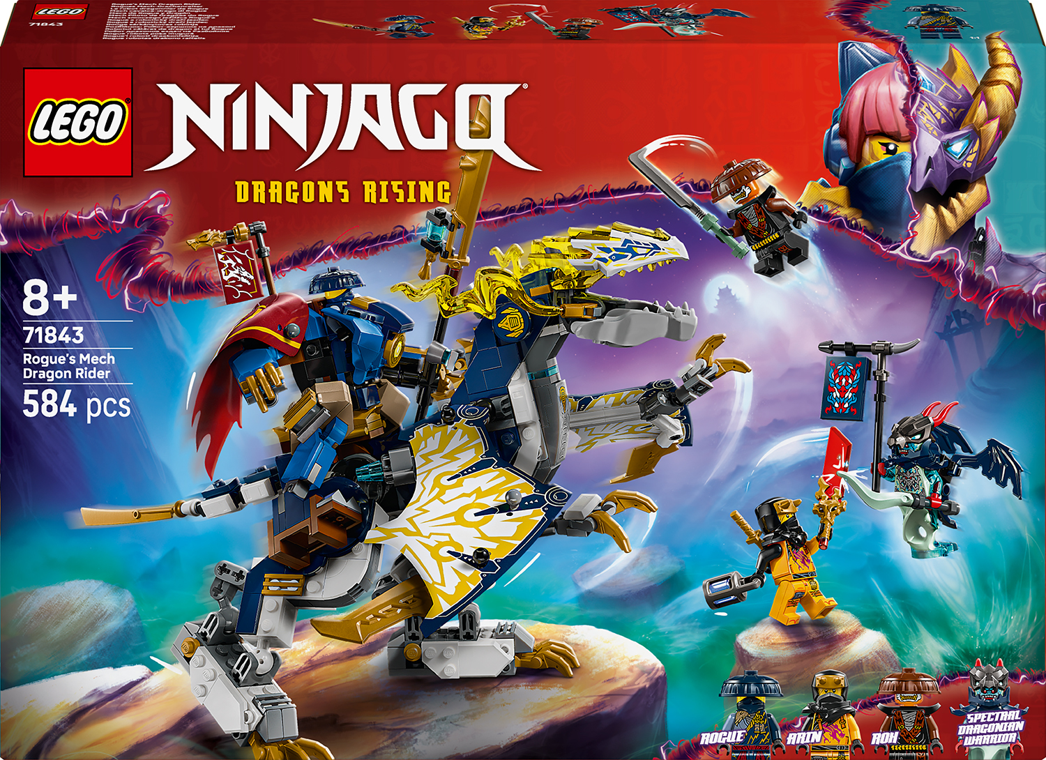 Constructor LEGO Ninjago - Robot Călăreț Dragon Necinstit (71843)