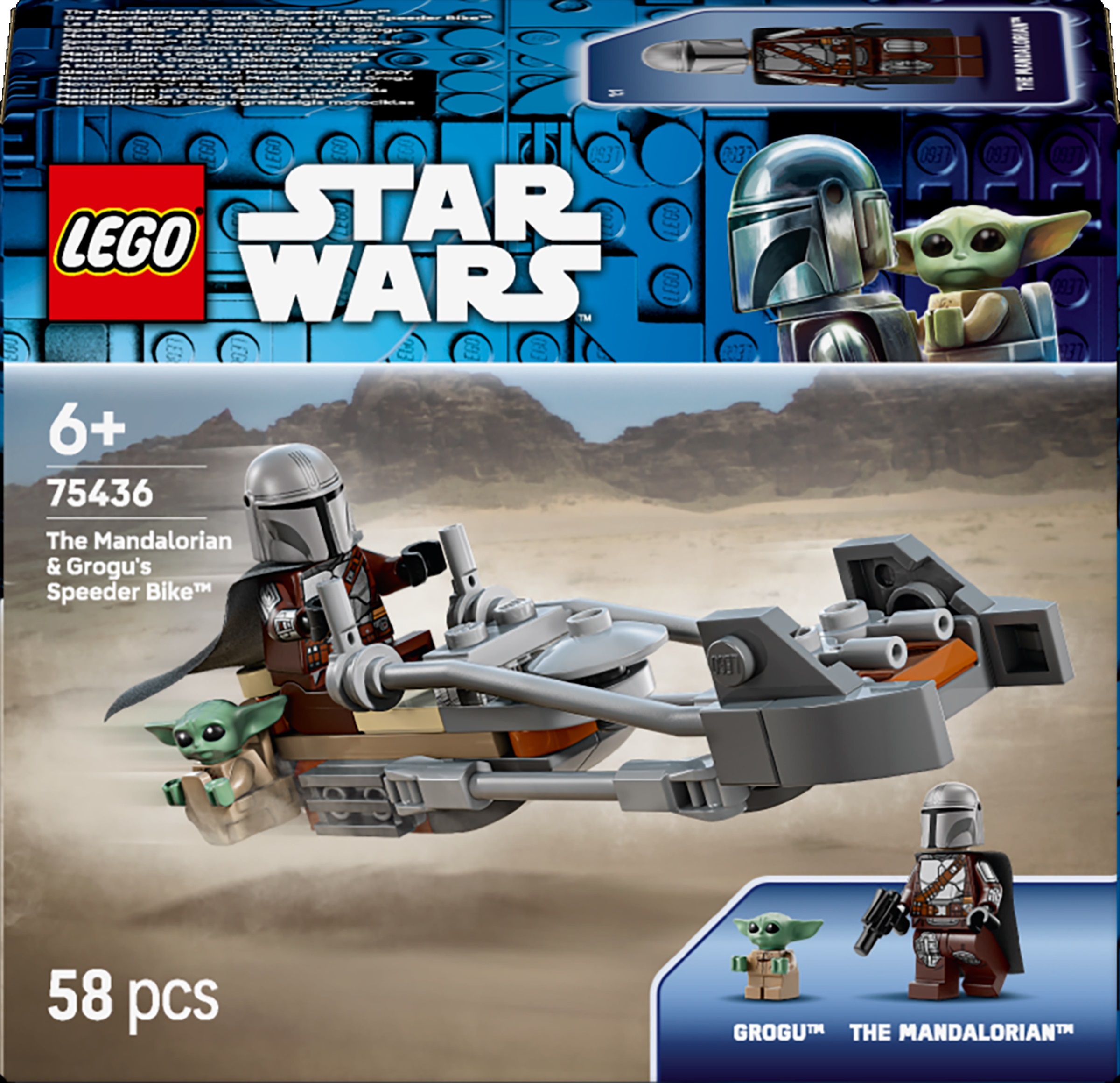 Constructor LEGO Star Wars - Motocicleta și Grogu-ul Mandalorianului (75436)