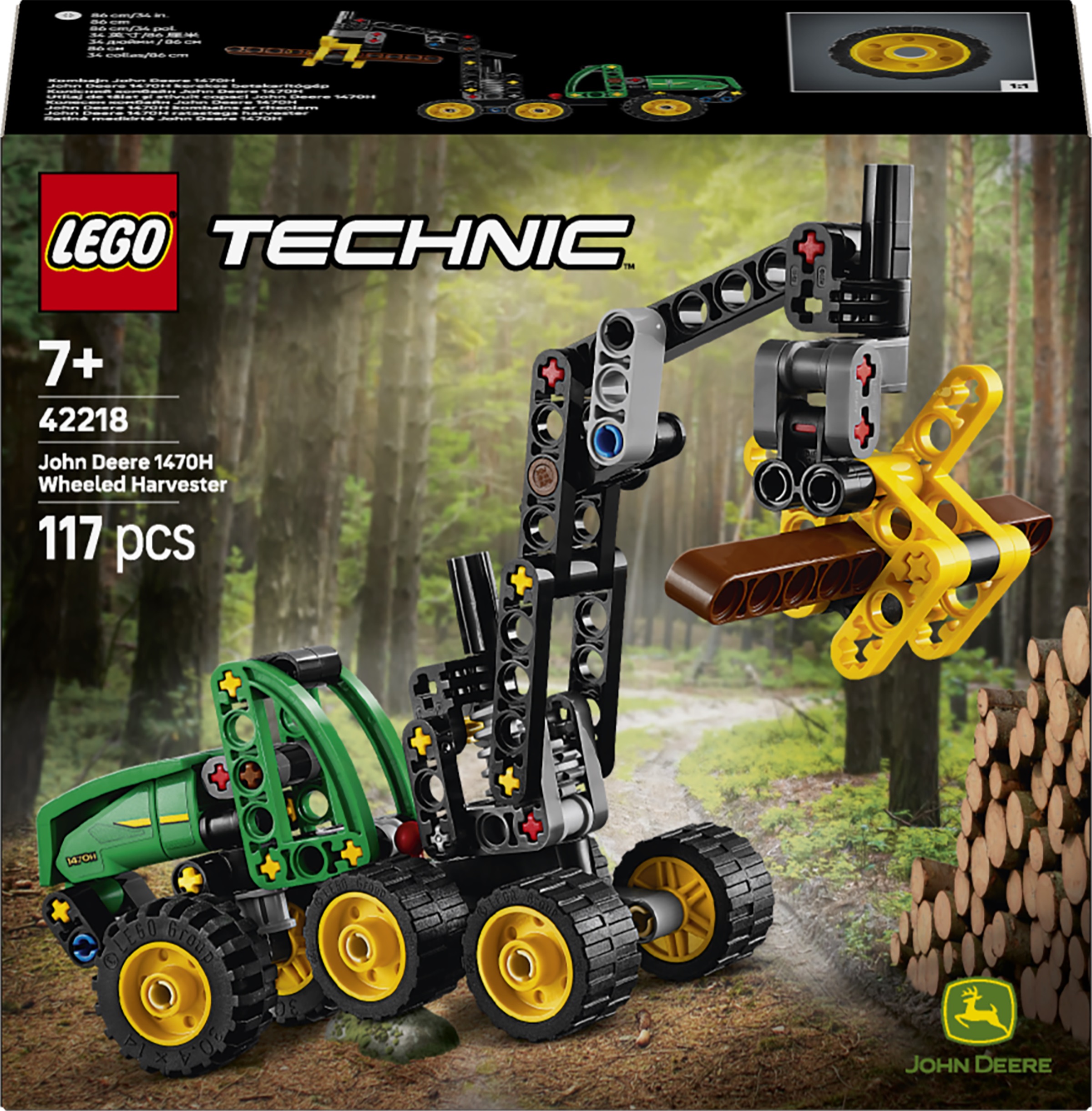 Constructor LEGO Technic - Combină de recoltat cu roți John Deere 1470H (42218)
