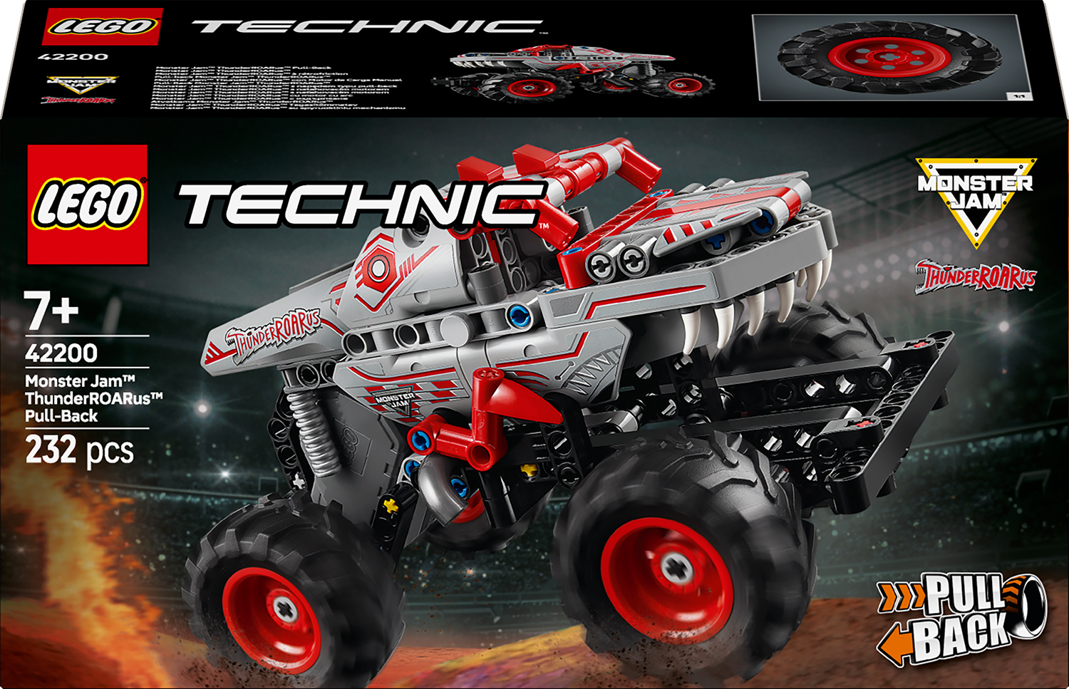 Constructor LEGO Technic - Monster Jam, ThunderROARus cu tragere (42200)