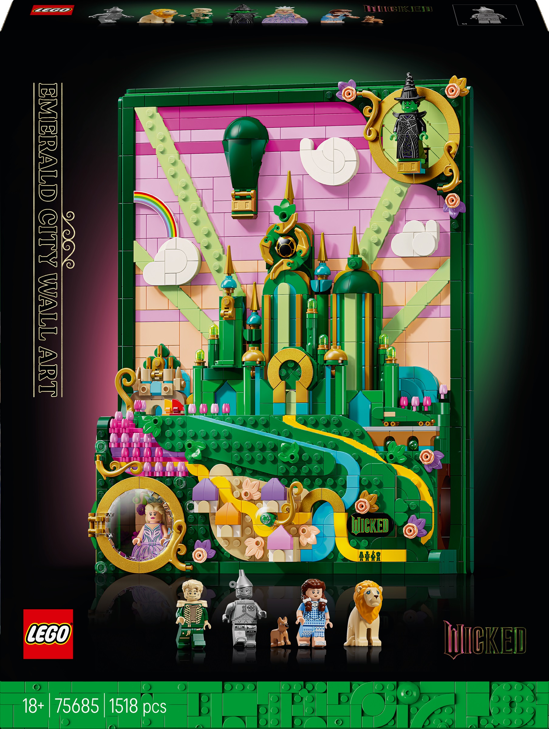 Constructor LEGO Wicked - Operă de perete cu Orașul de Smarald (75685)